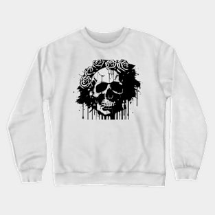 skull with roses Crewneck Sweatshirt